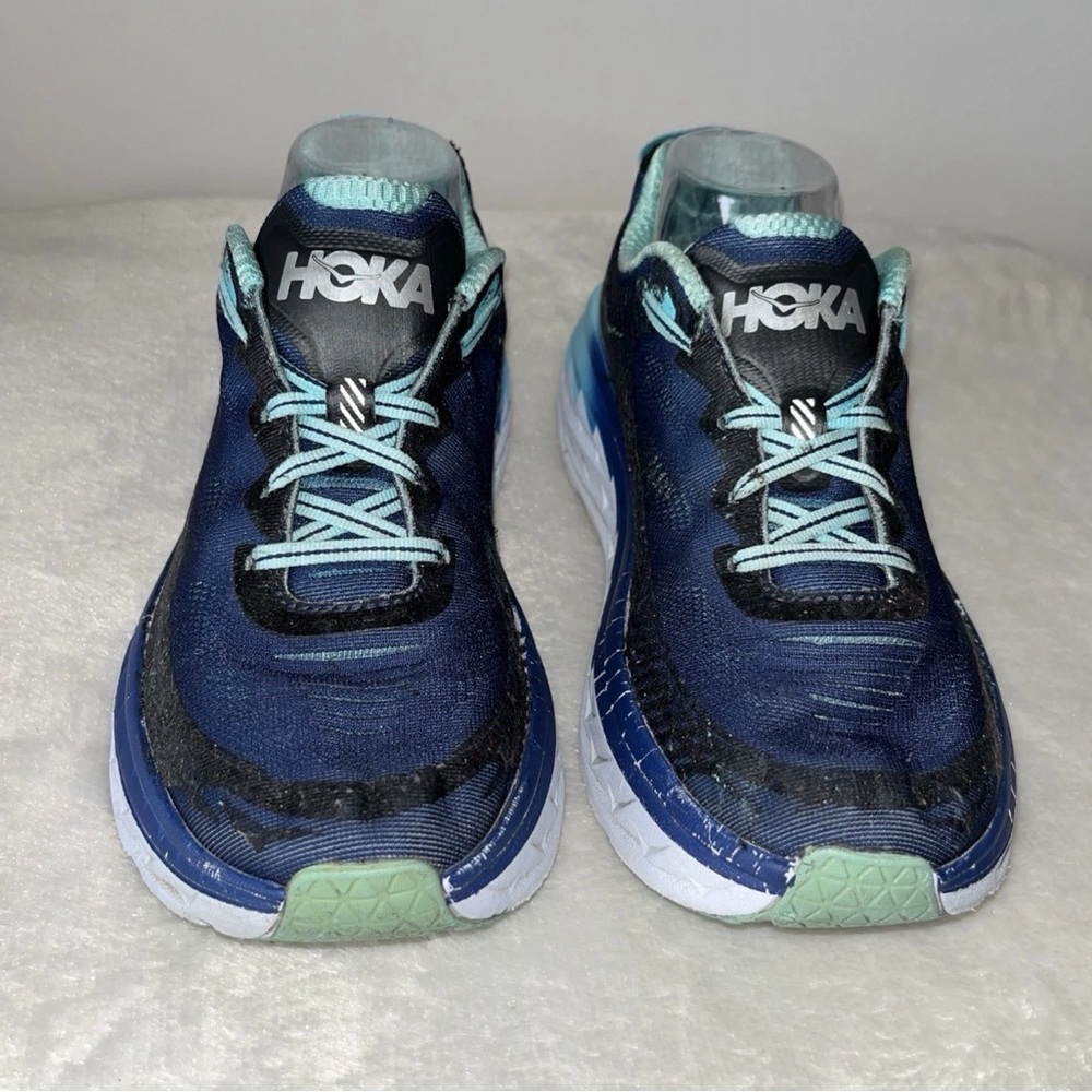 Hoka‎ One One Bondi 5 Womens 9.5 Blue Lace Up Athletic Running Shoes Sneakers. - Picture 5 of 16